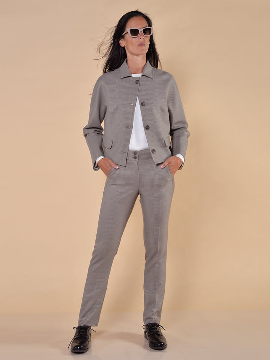 Pantaloni Pied de Poule Moro Gamba Dritta