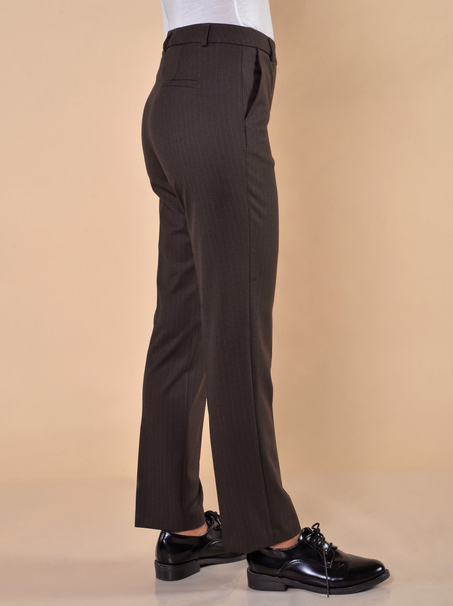 Pantaloni Gamba Dritta Gessato Moro