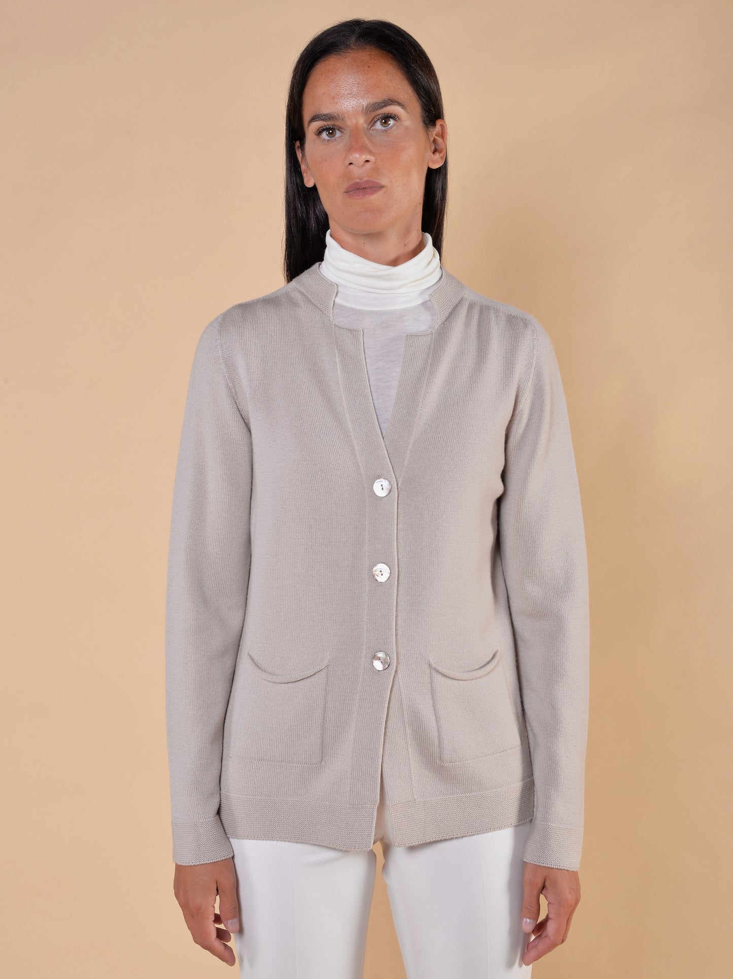 Giacca in Lana con Tasche Mandorla