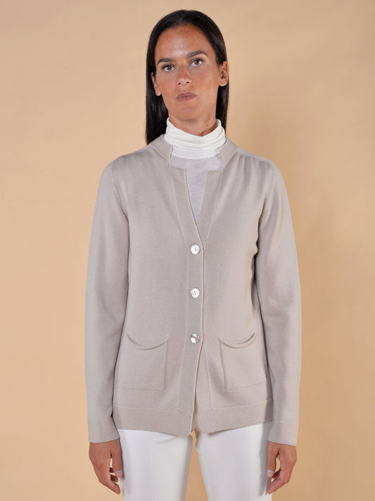 Giacca in Lana con Tasche Mandorla