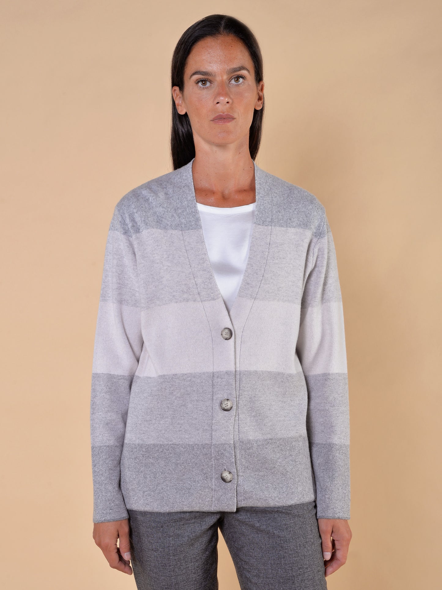 Cardigan in Lana Grigio Degrade'