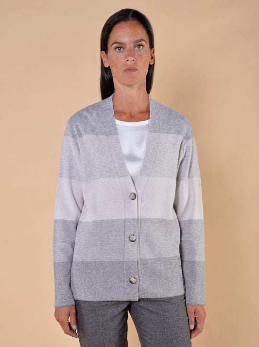 Cardigan in Lana Grigio Degrade'