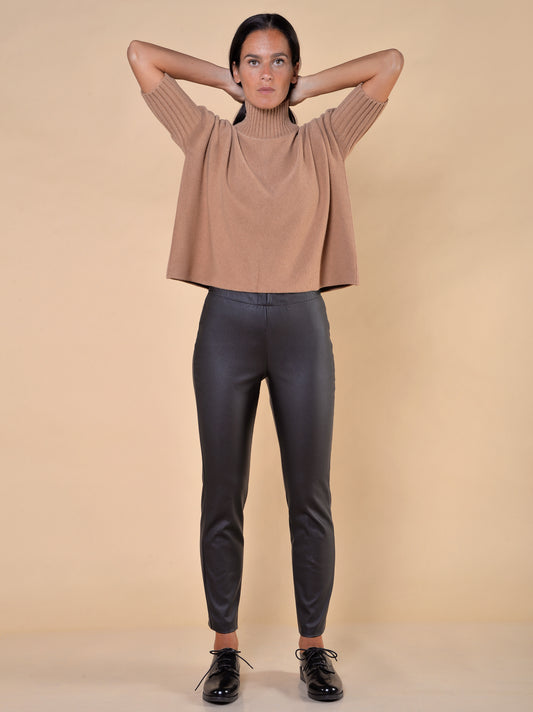 Leggings Bistretch Ecopelle Nero