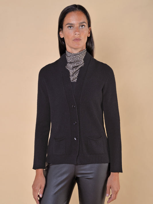 Giacca Collo Rever con Tasche Nero
