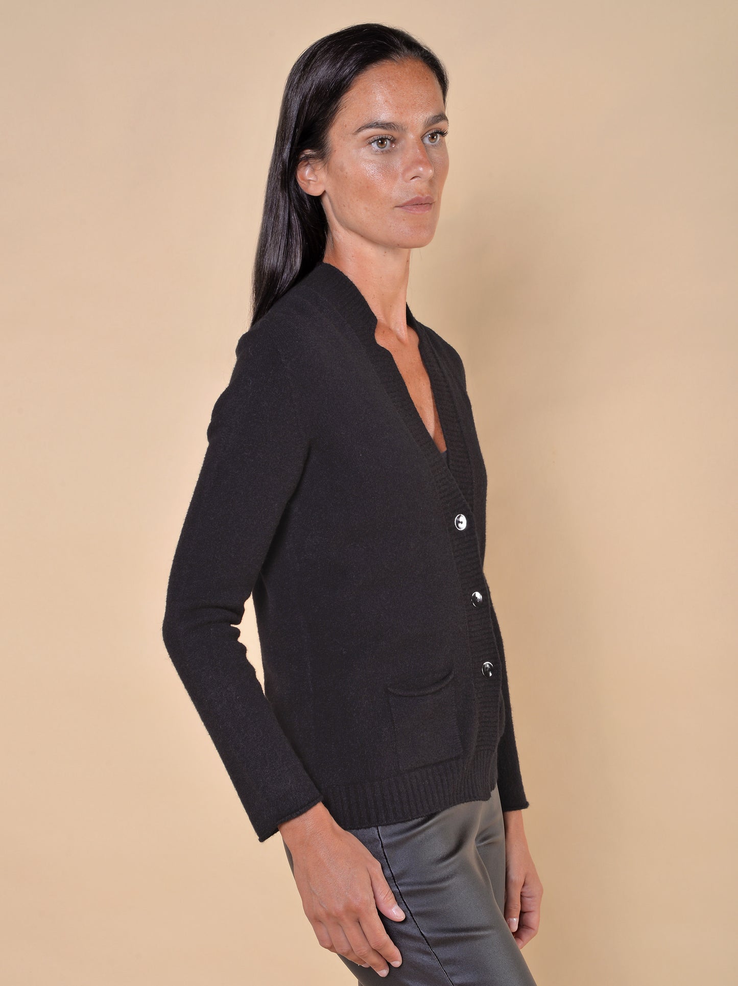 Giacca Collo Rever con Tasche Nero