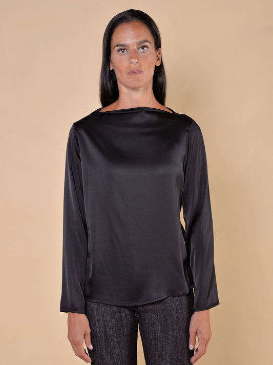 Blusa Scollo a Barca Nera