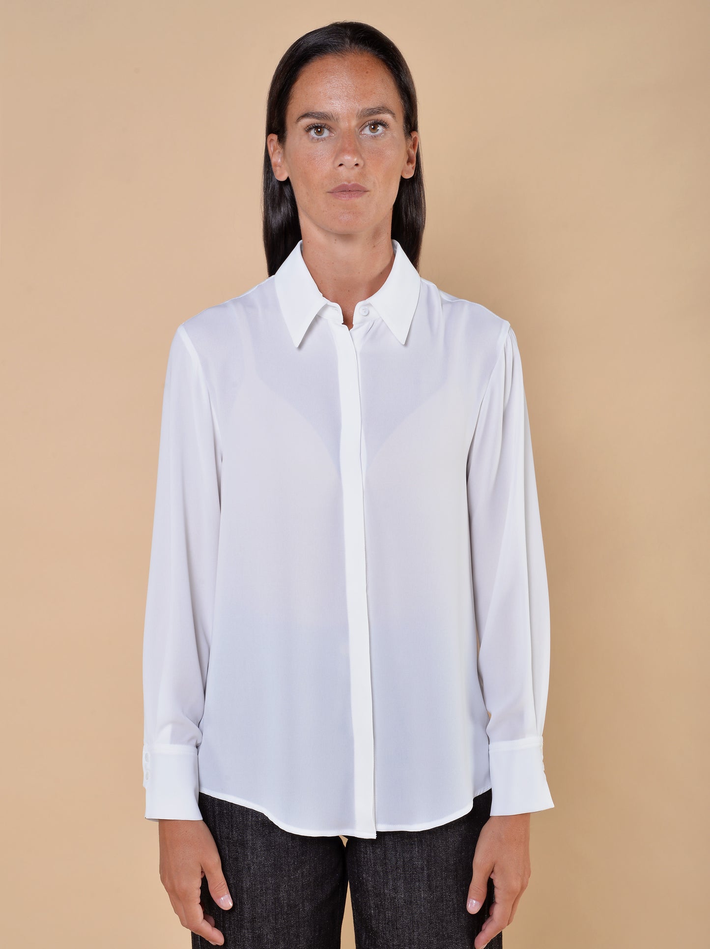 Camicia Polso Asimmetrico Panna