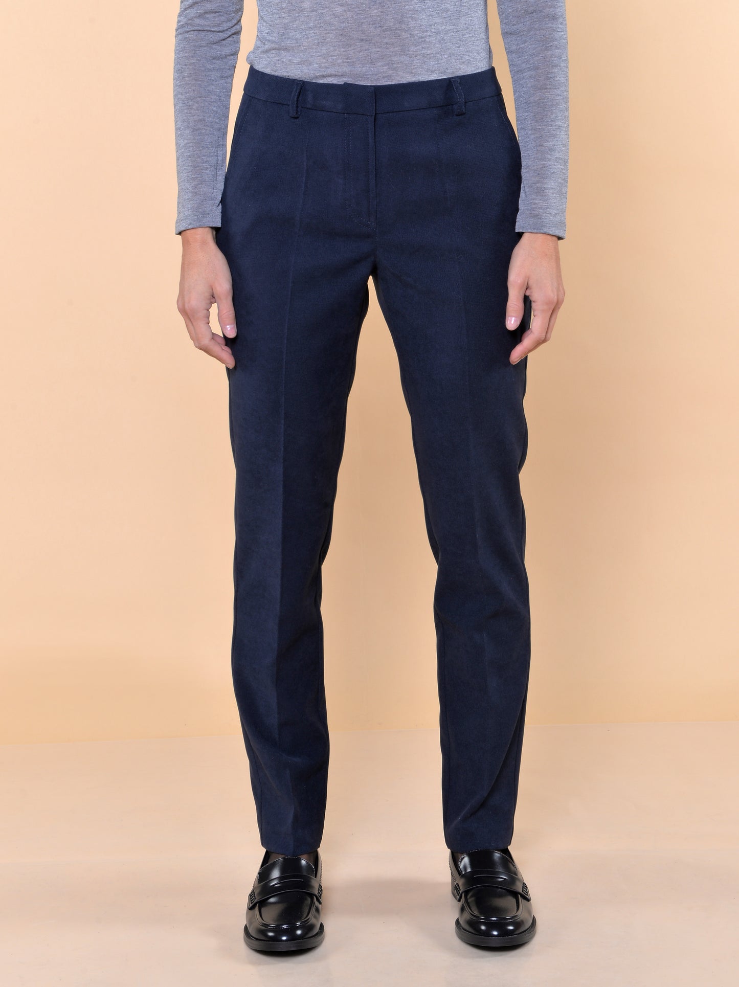 Pantaloni a Sigaretta in Vellutino Blu