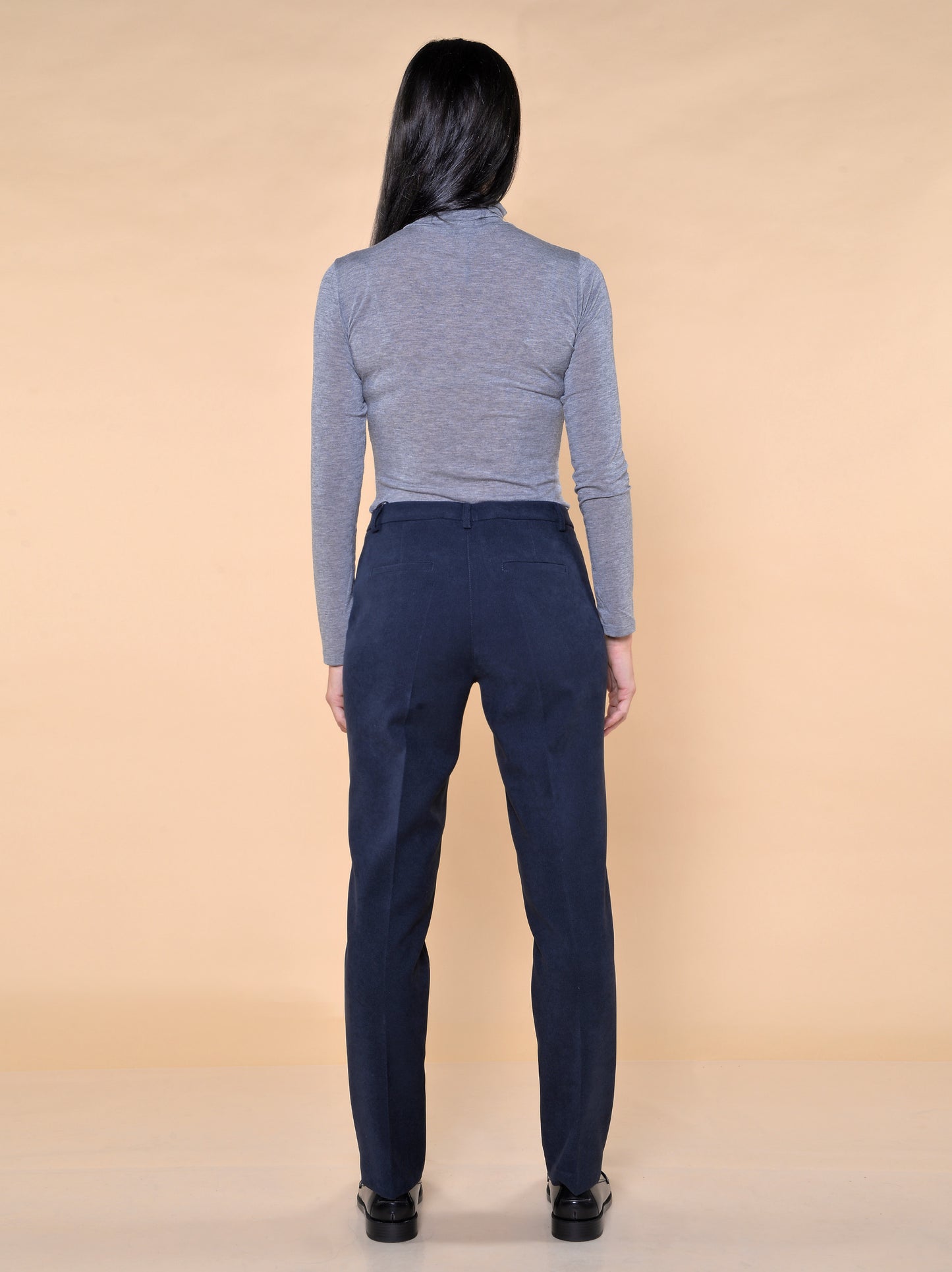 Pantaloni a Sigaretta in Vellutino Blu