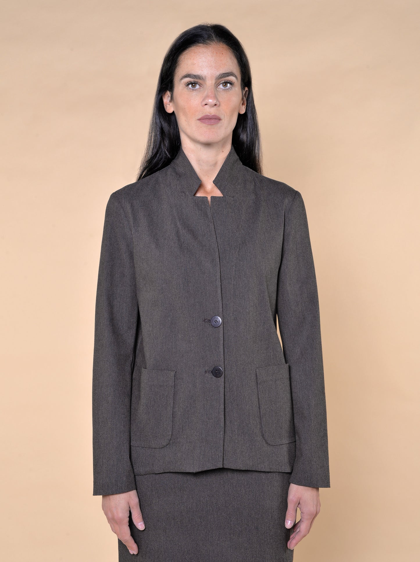 Giacca Bistretch Microfantasia Noce