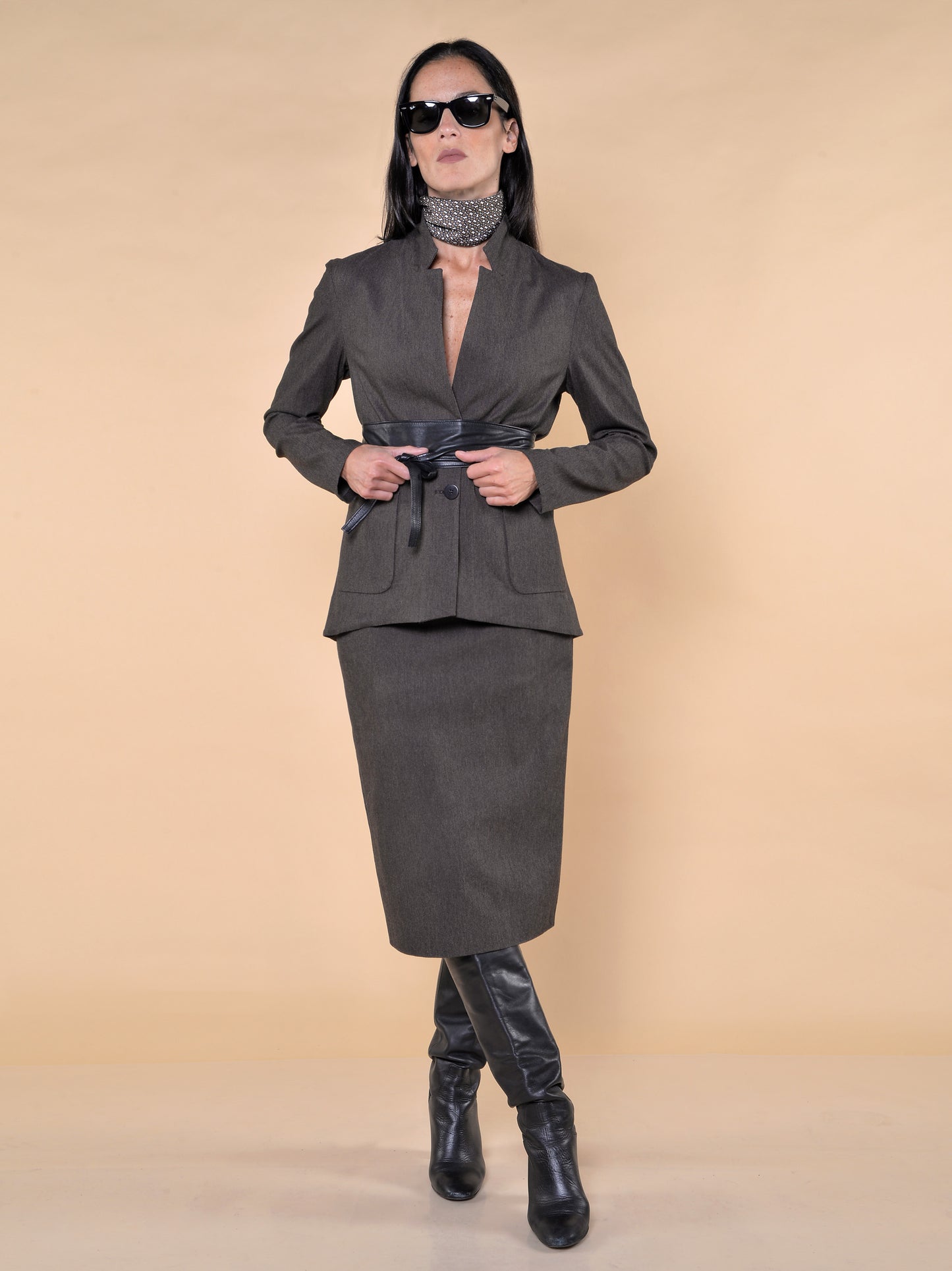 Giacca Bistretch Microfantasia Noce