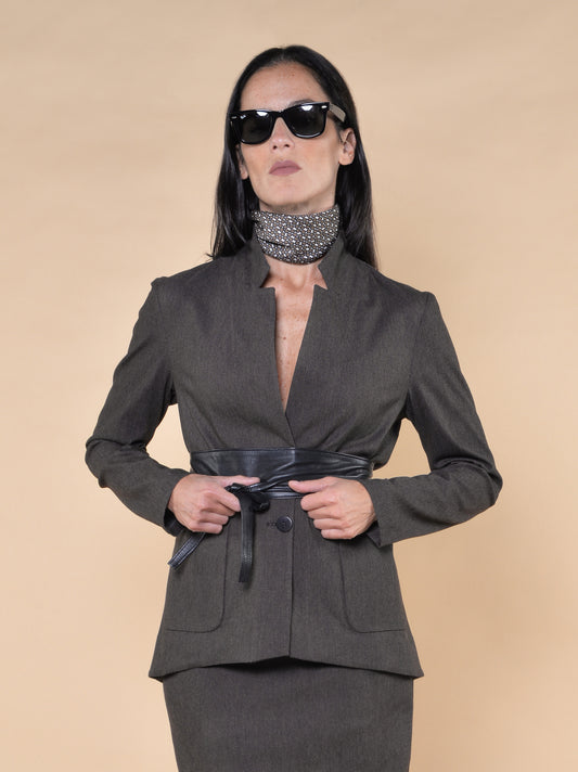 Giacca Bistretch Microfantasia Noce