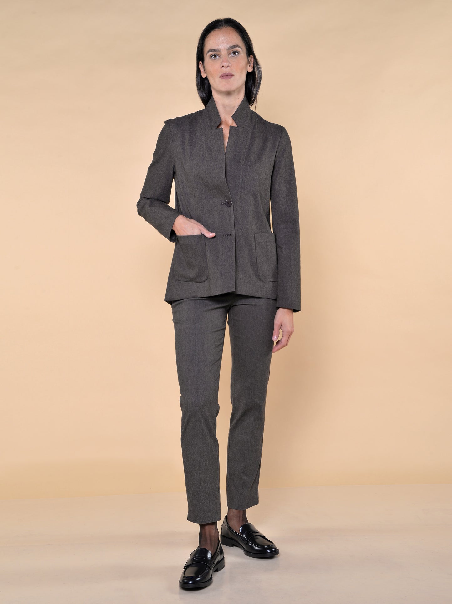 Leggings Bistretch in Microfantasia Noce