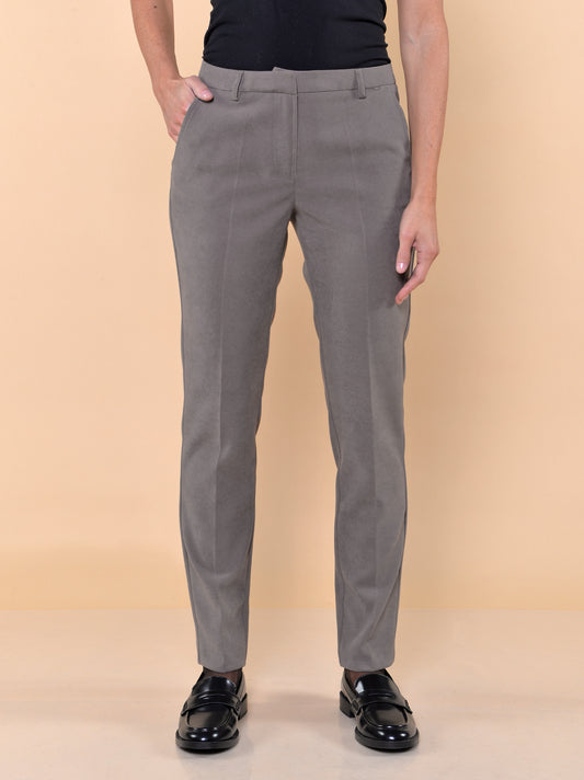 Pantaloni a Sigaretta in Vellutino Noce