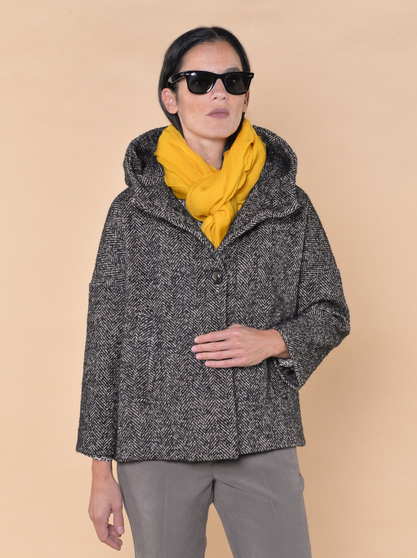 Pantaloni a Sigaretta in Vellutino Noce