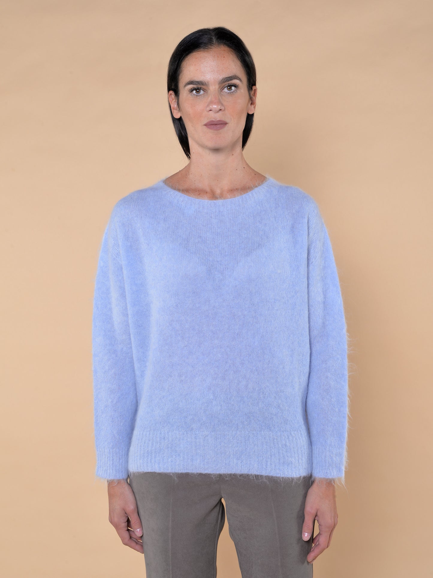 Maglia in Misto Alpaca Paricollo Nuvola