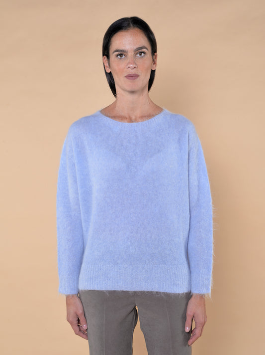 Maglia in Misto Alpaca Paricollo Nuvola
