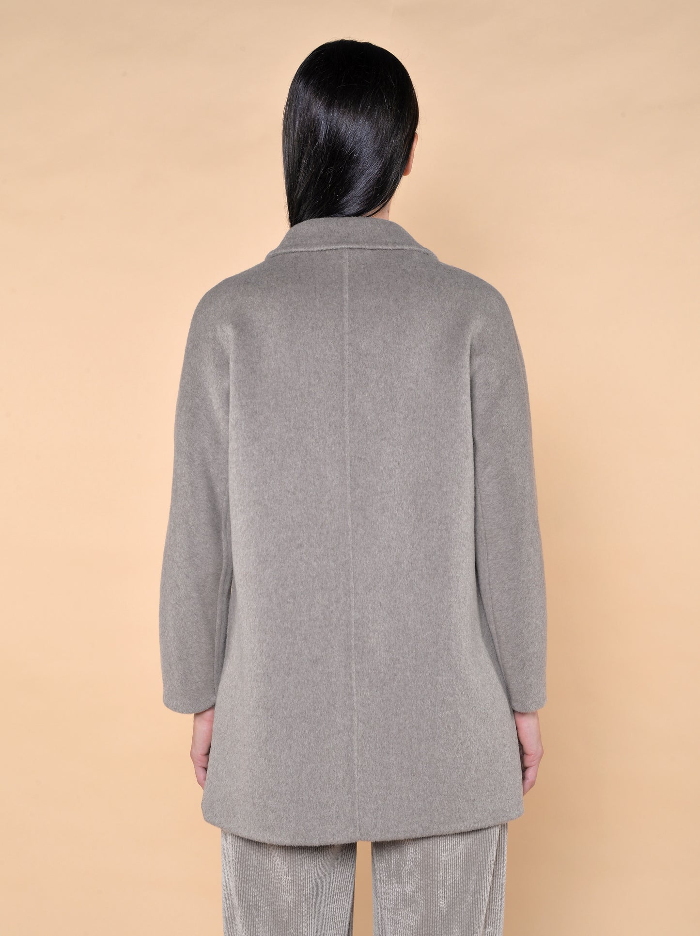 Giaccone Doppiopetto Misto Lana Tortora