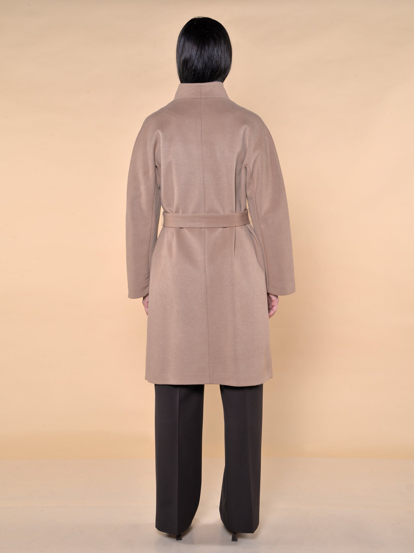 Cappotto Con Cintura Cammello