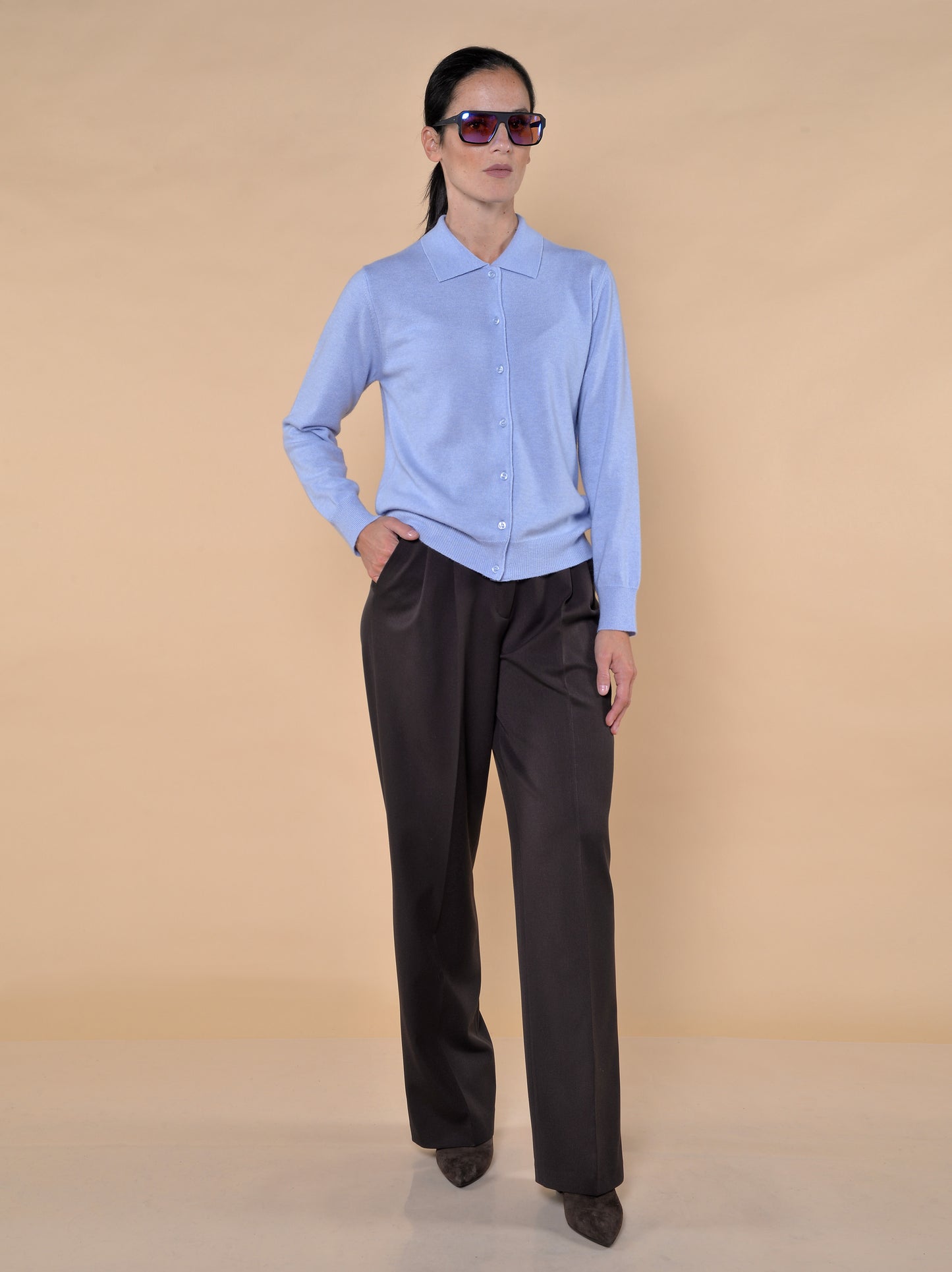 Polo Manica Lunga Misto Lana Nuvola