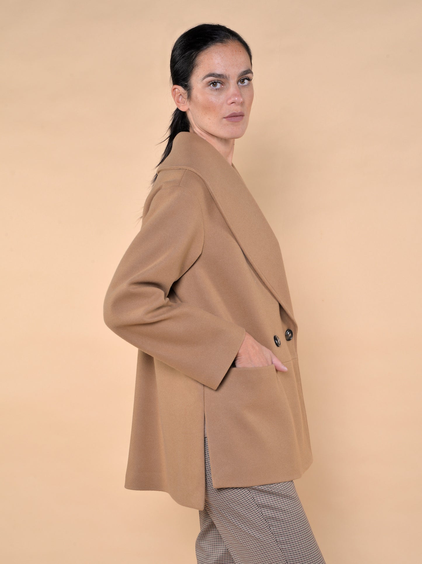 Giaccone Collo Ampio Cammello