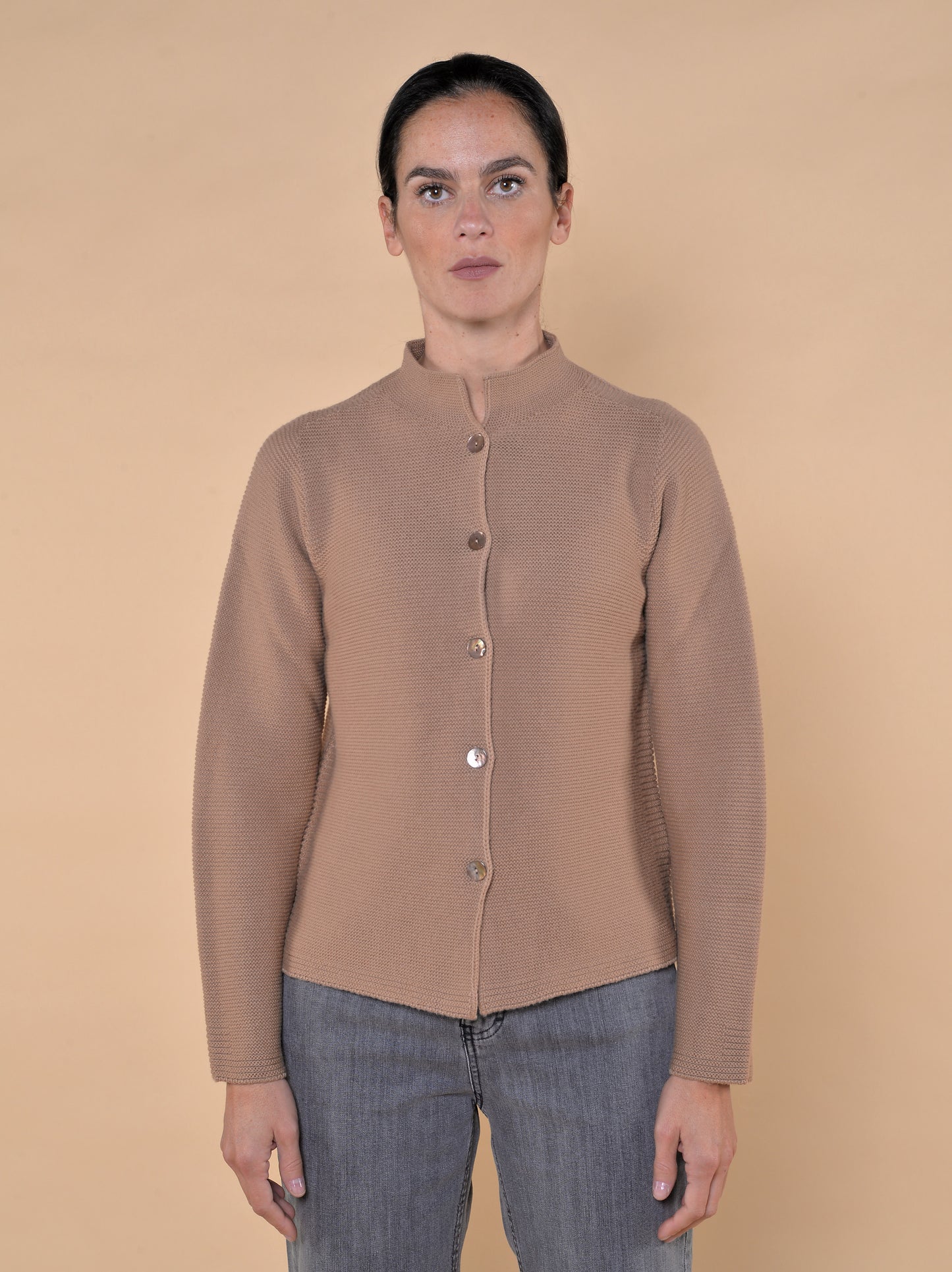 Giacca Links in Lana Cammello