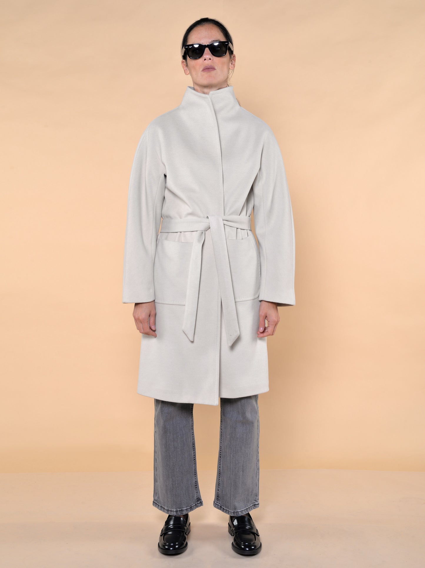 Cappotto Con Cintura Cera