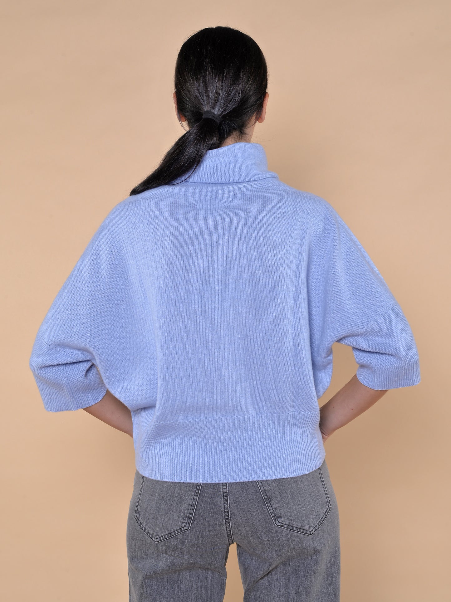 Maglia in Misto Lana Collo Ciambella con Treccia Nuvola