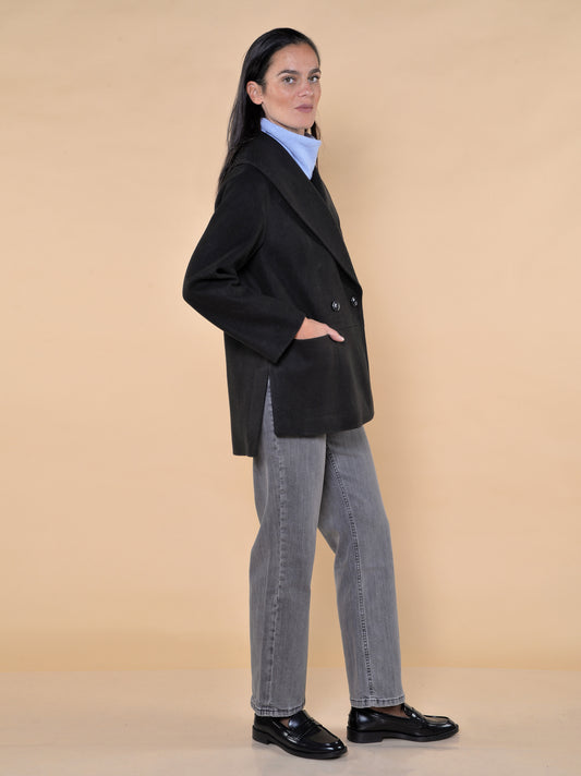 Giaccone Collo Ampio Nero