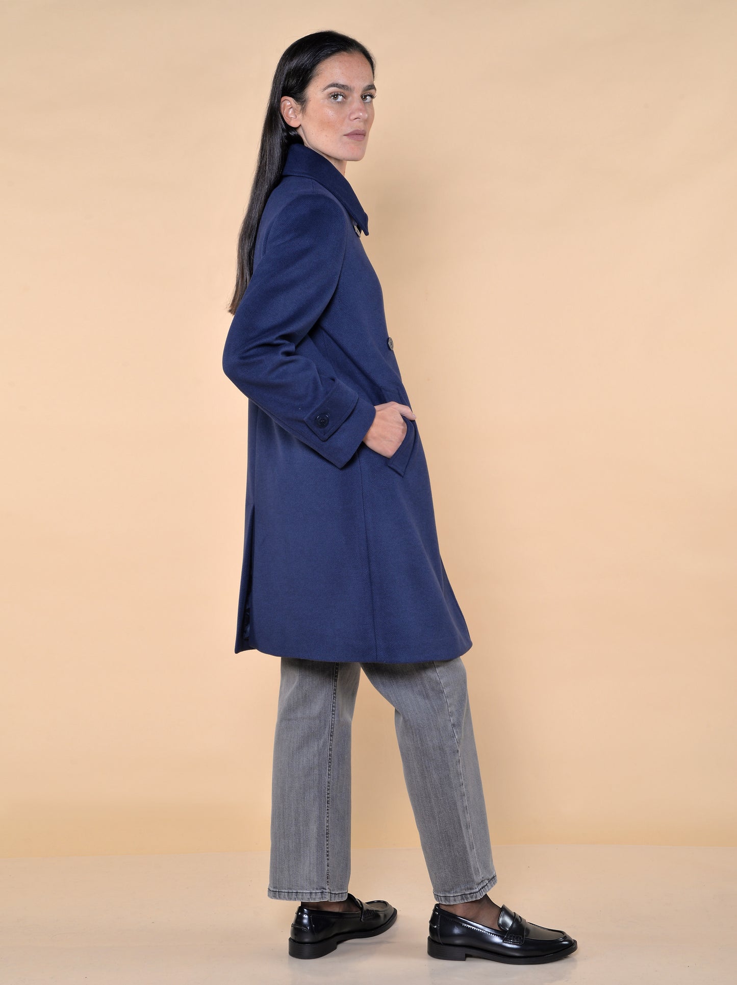 Cappotto Doppiopetto Blu