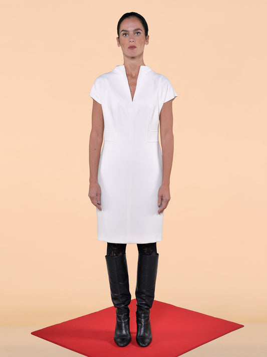 Abito in Triplo Crepe Panna