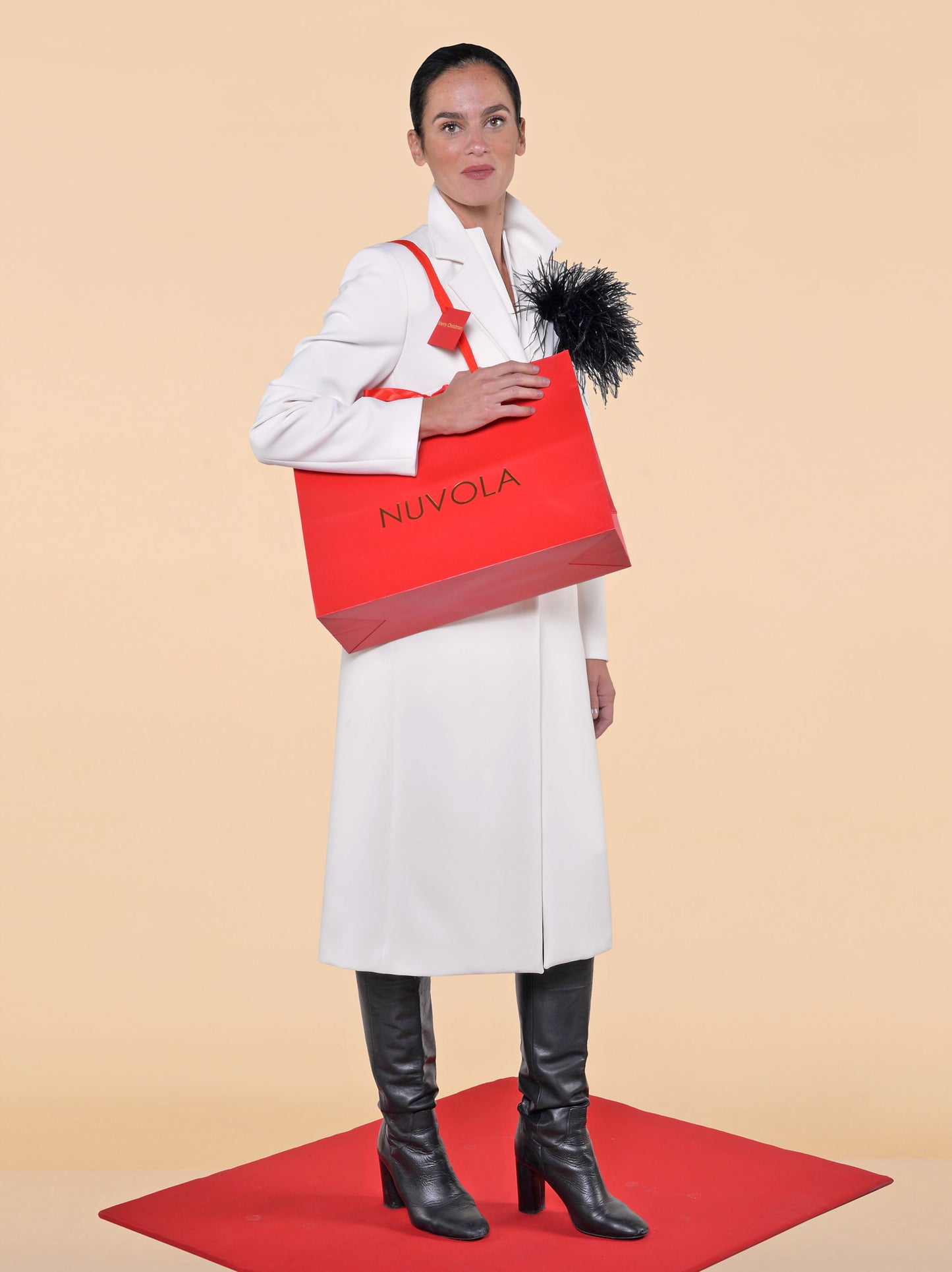 Cappotto Lungo in Triplo Crepe Panna