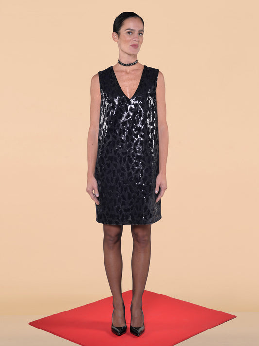Abito con Paillettes Nero