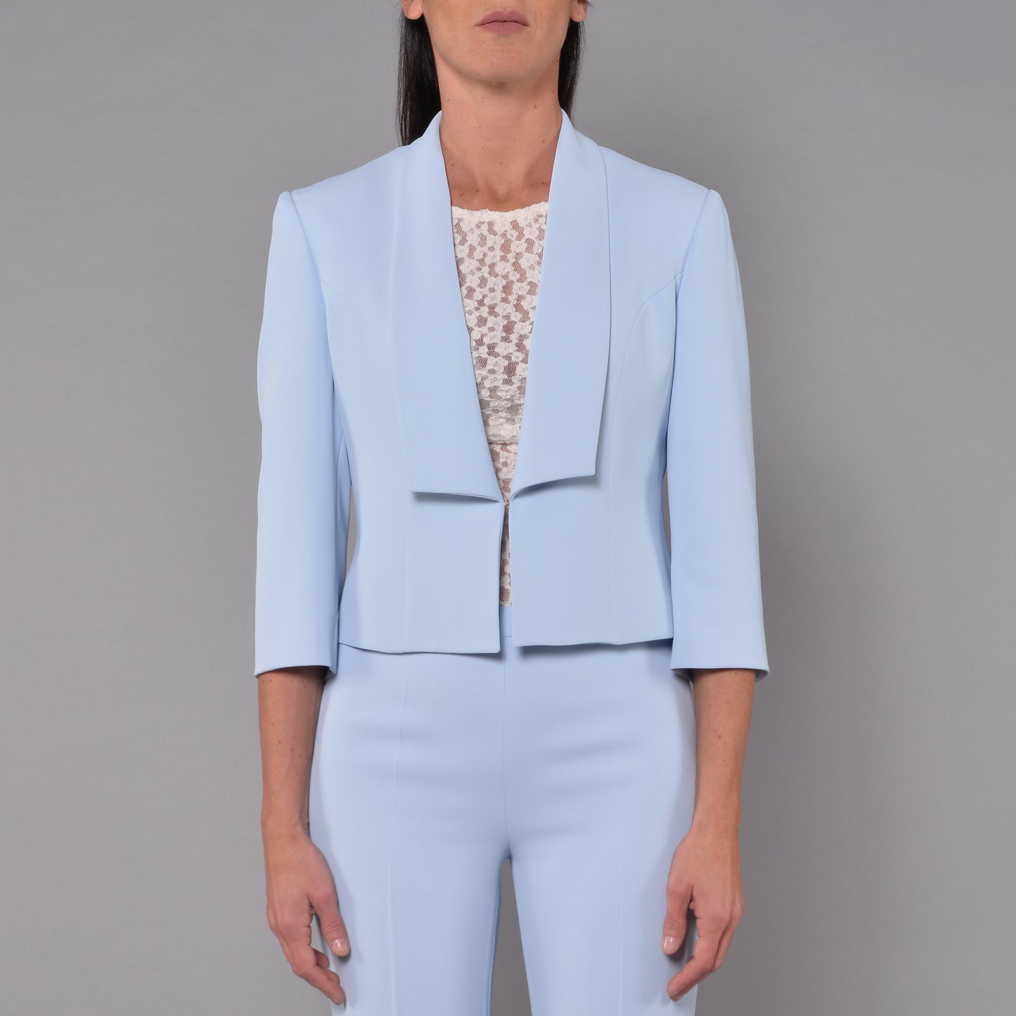 Bolero Collo Smoking Cielo