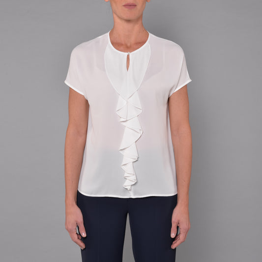 Blusa Con Volant Panna