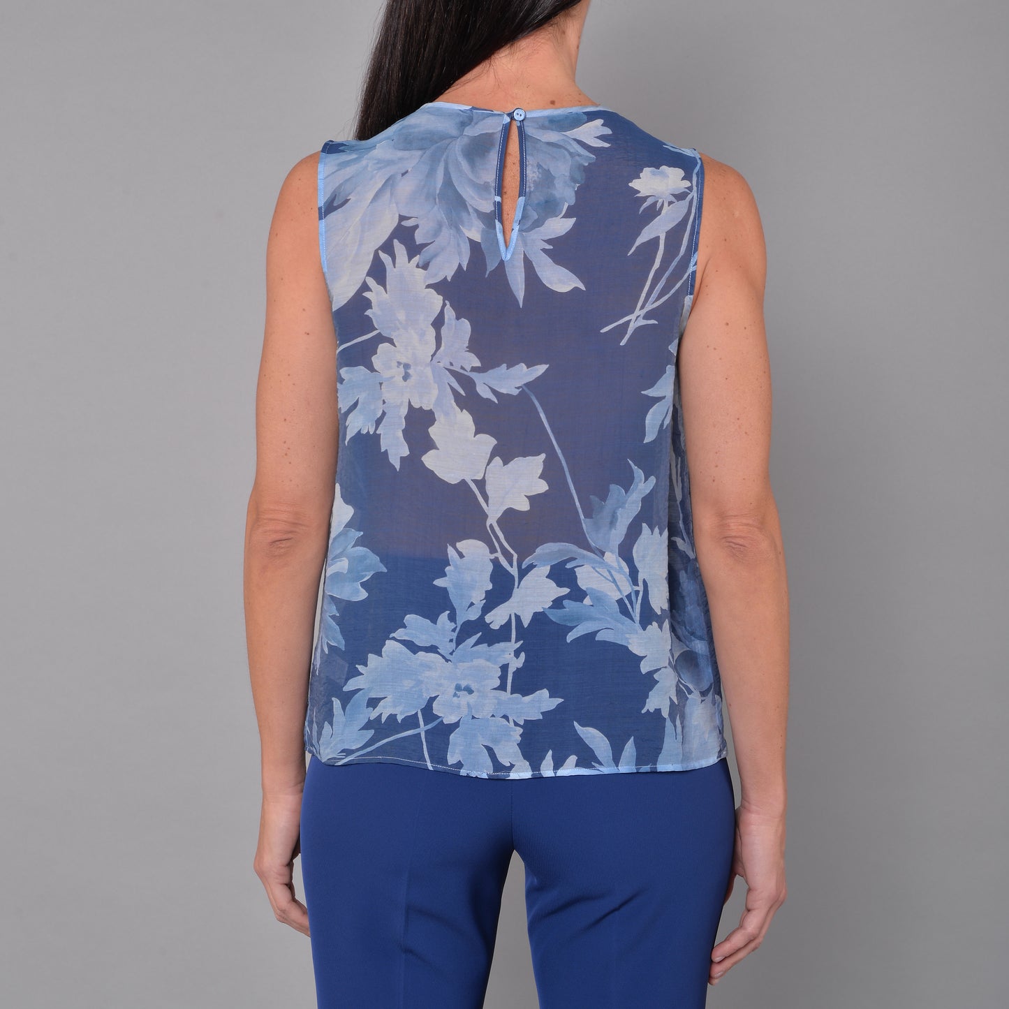 Top con Arricci Fiore Cielo