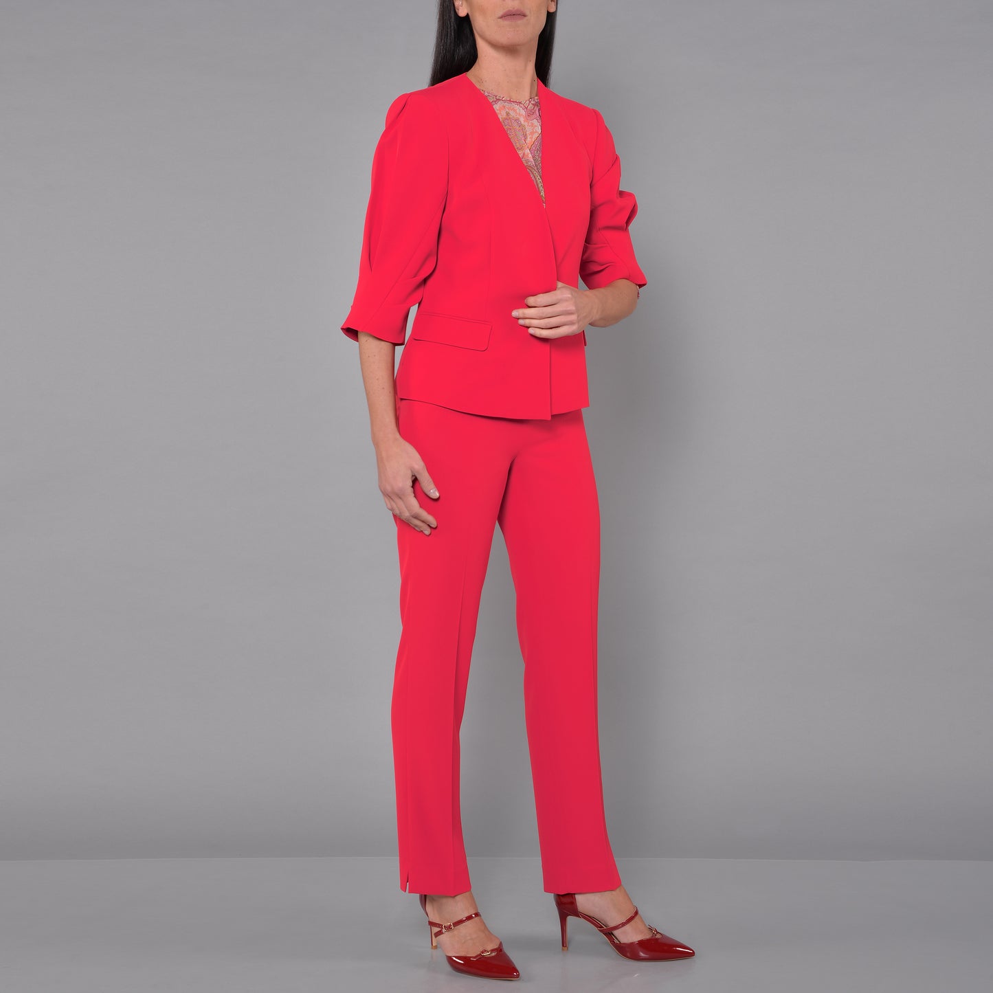 Pantaloni Zip sul Fianco Fragola