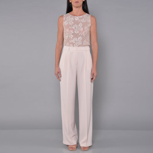 Pantaloni Con Pence Vaniglia