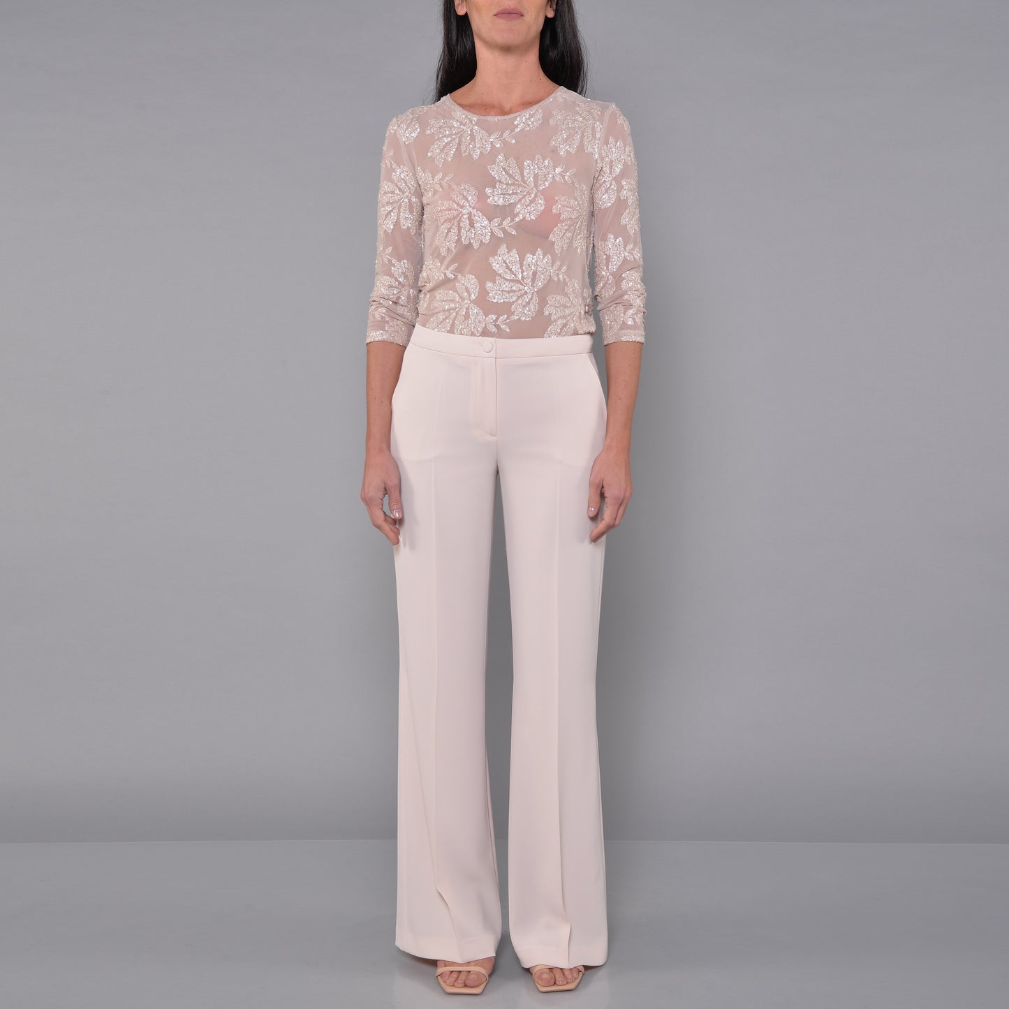 Pantaloni Gamba Larga Vaniglia