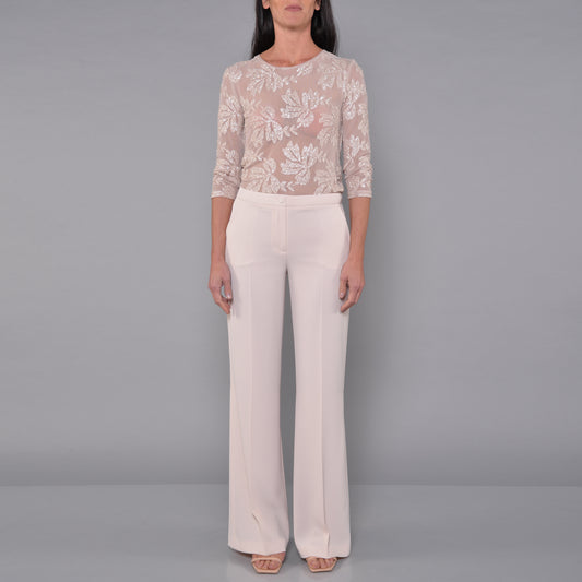 Pantaloni Gamba Larga Vaniglia