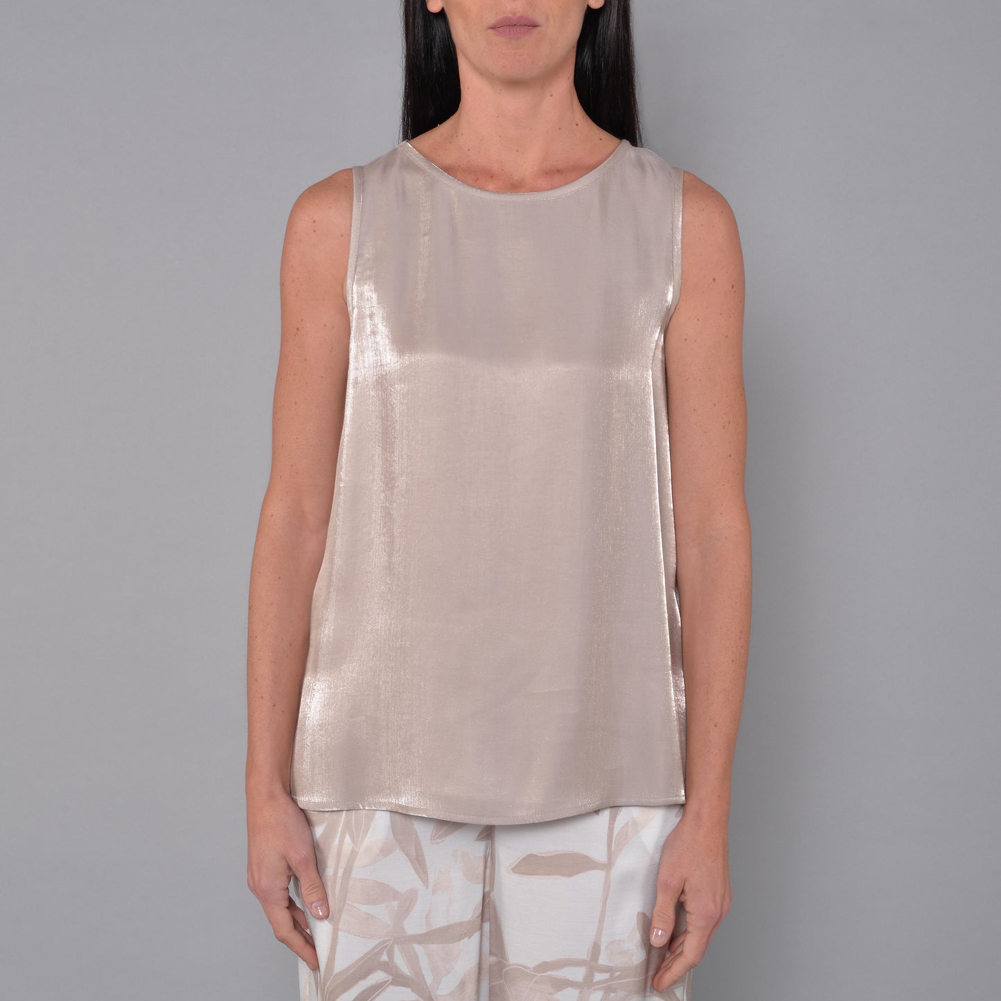 Top aus Viskose-Satin mit Lurex in Seiloptik
