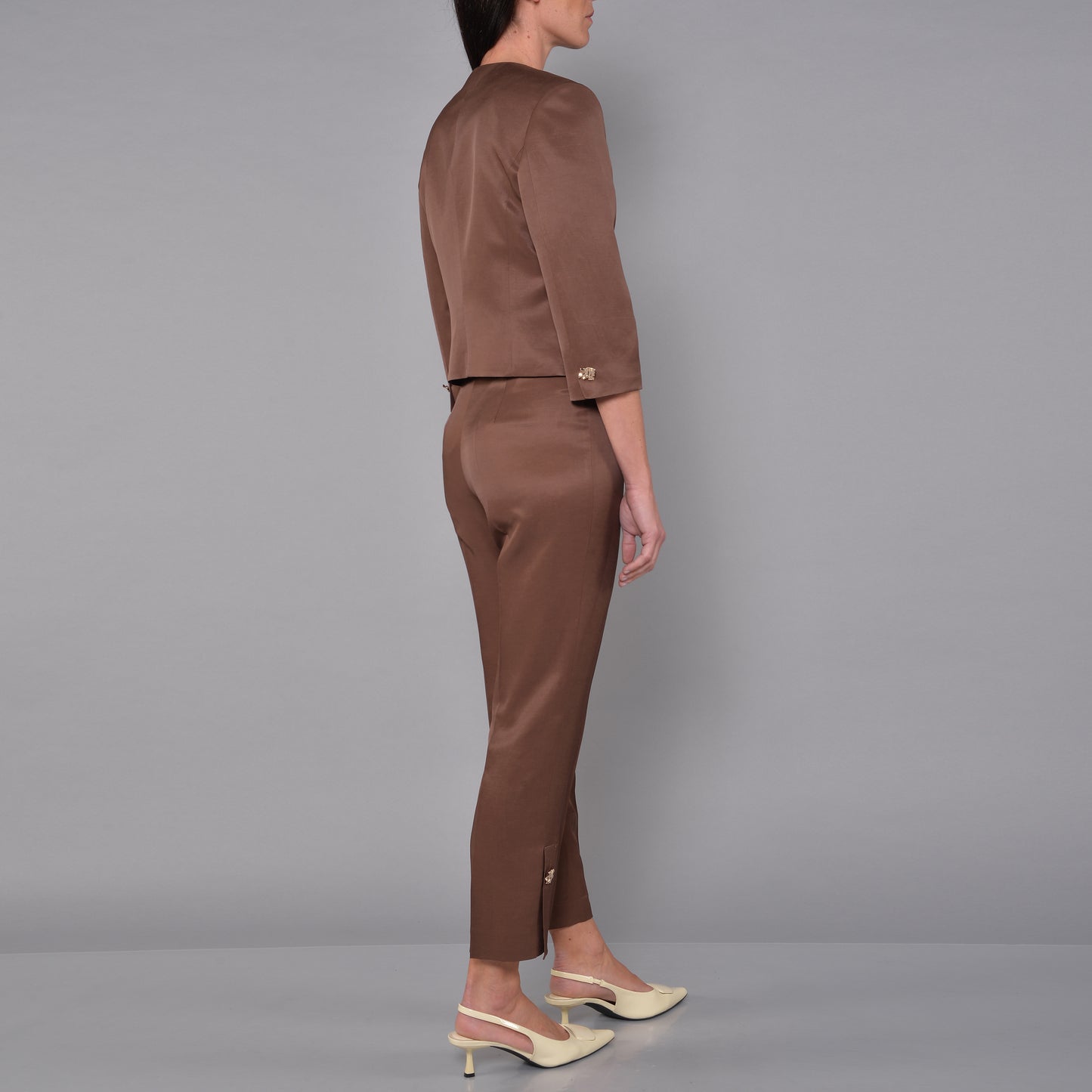 Bolero in Raso Lino Viscosa Cioccolato