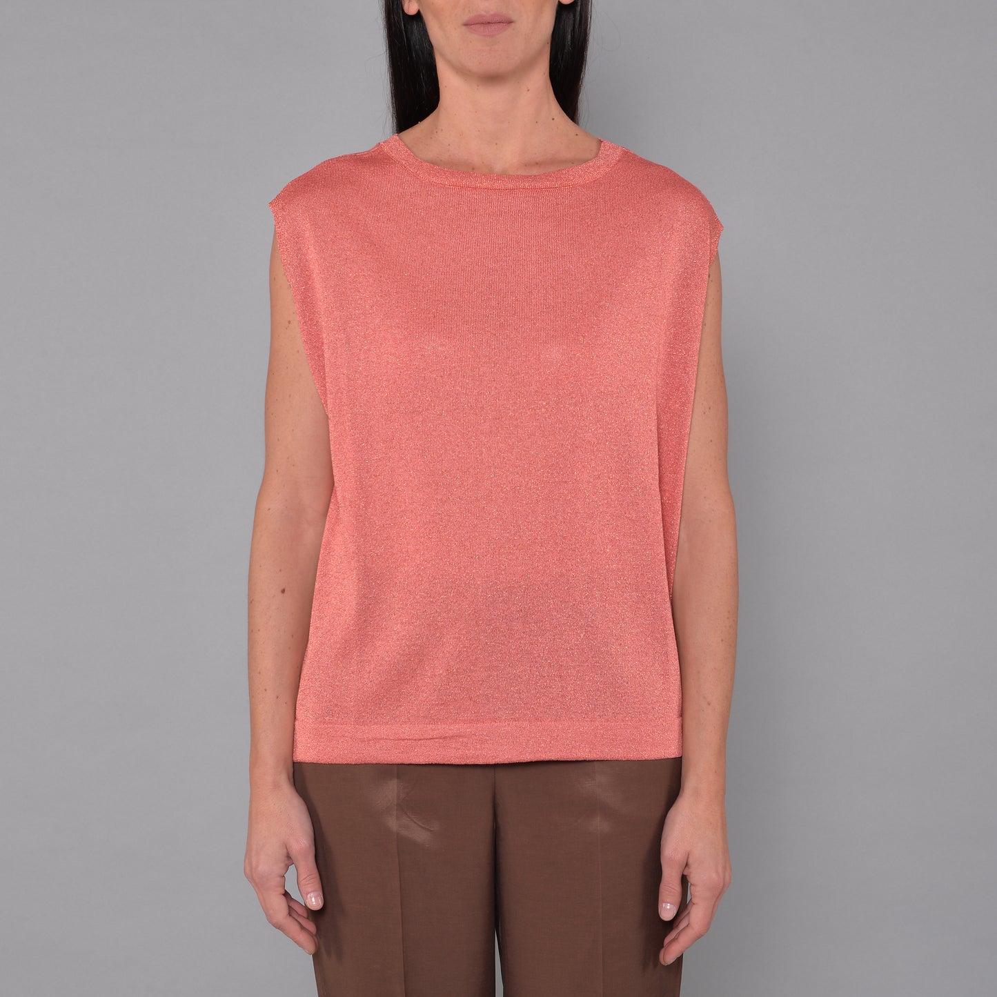 Sleeveless Coral Oversized Top
