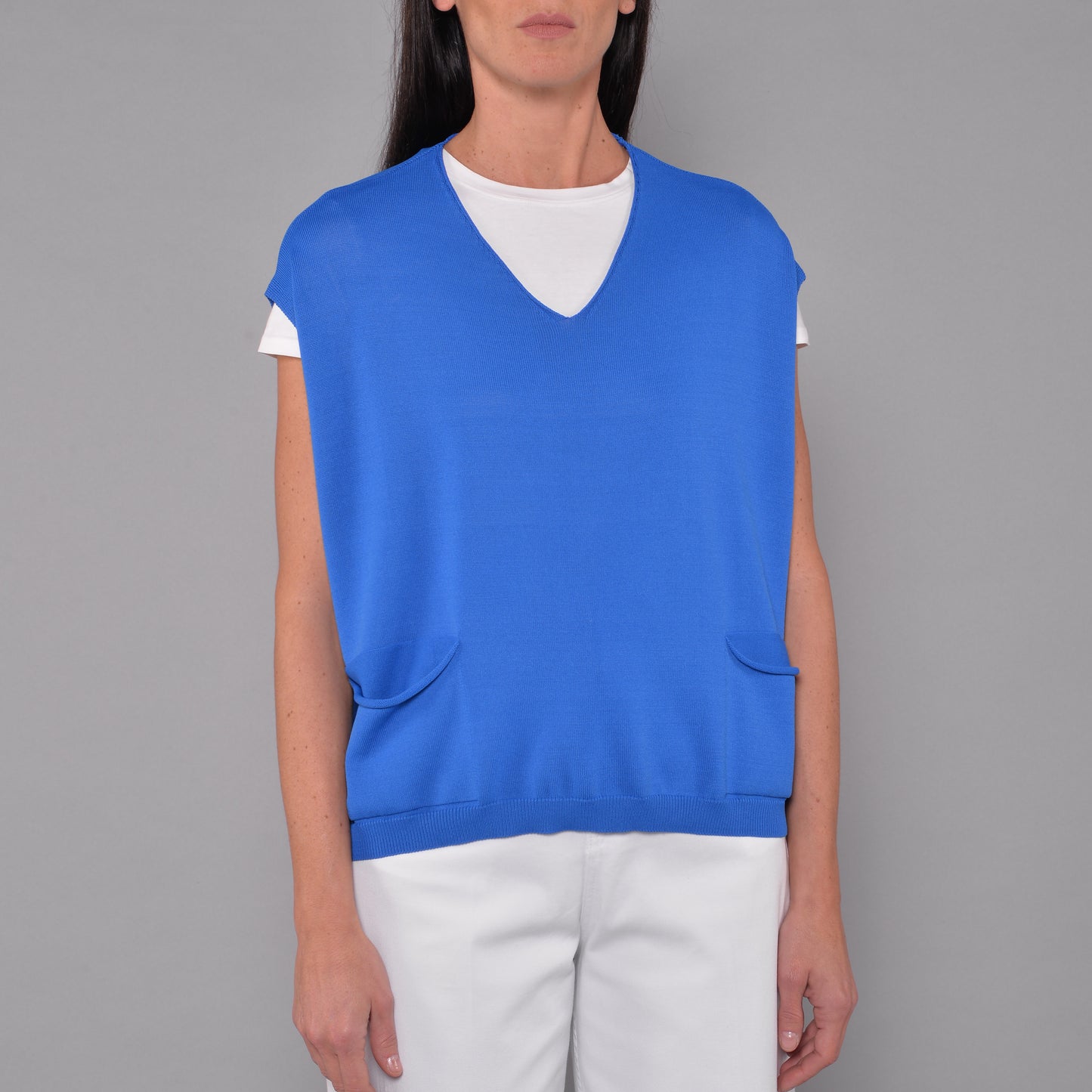 Gilet in Viscosa Elasticizzata Bluette