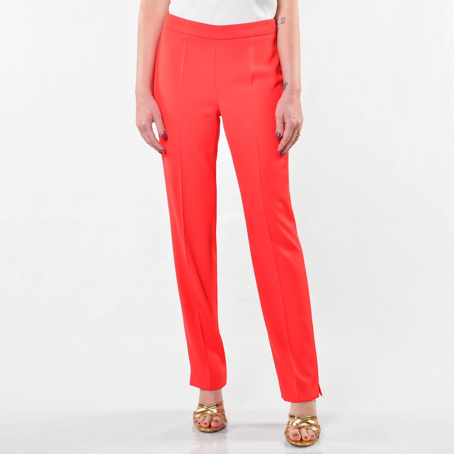 Pantaloni Zip Laterale Corallo