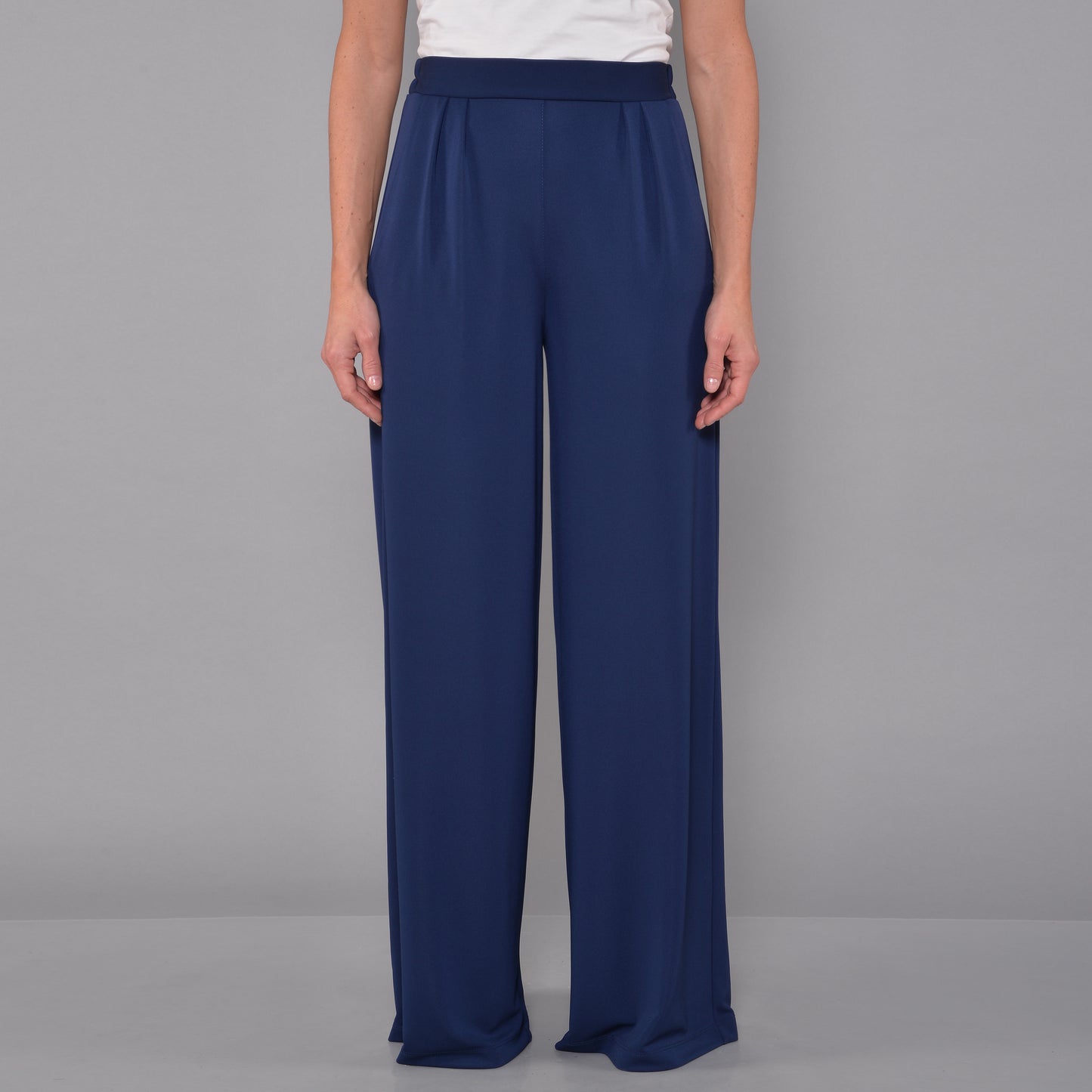 Pantaloni Jersey Crepe Blu