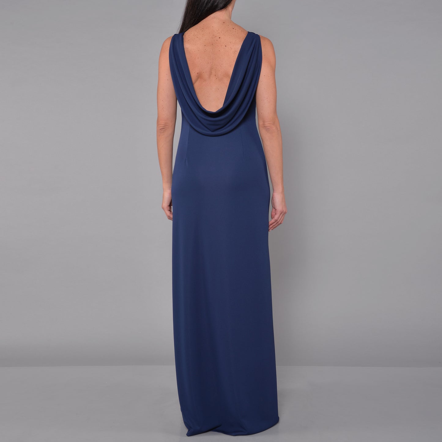 Abito Lungo in Jersey Crepe Blu