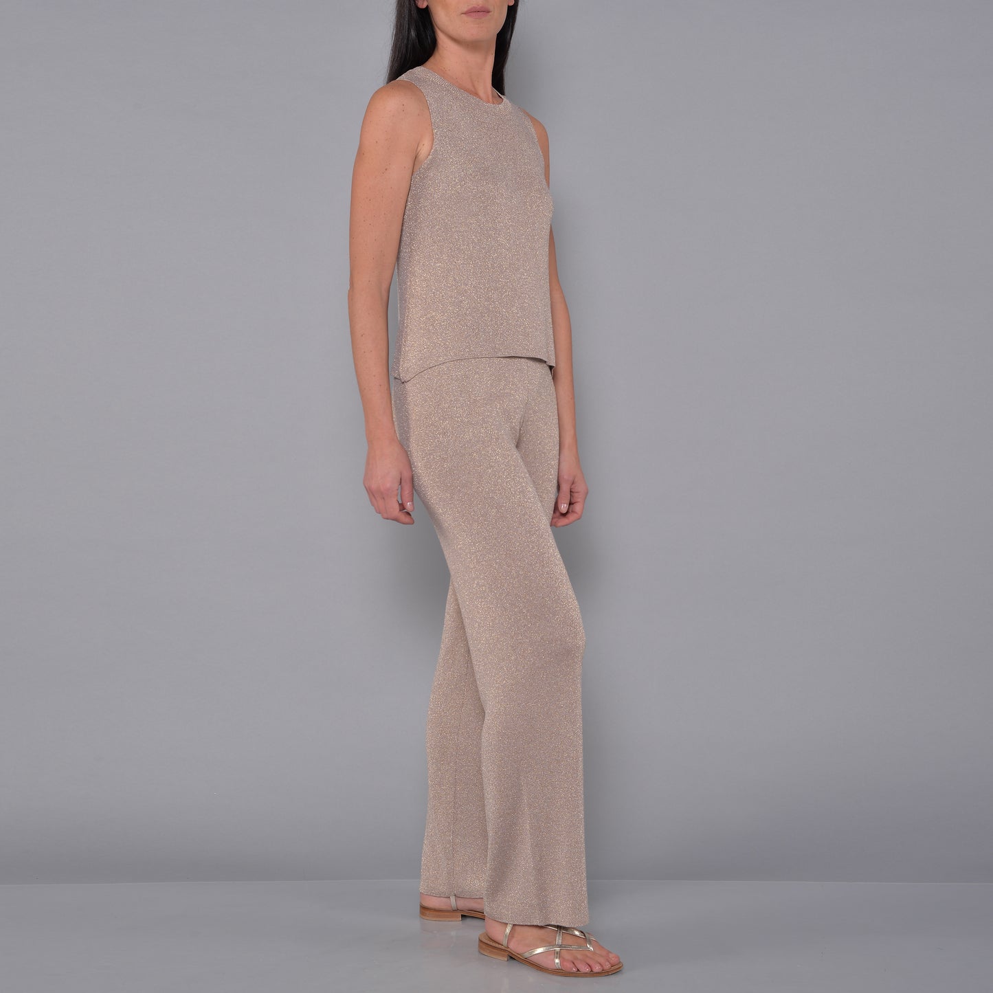 Hose aus Viskose mit Goldlurex