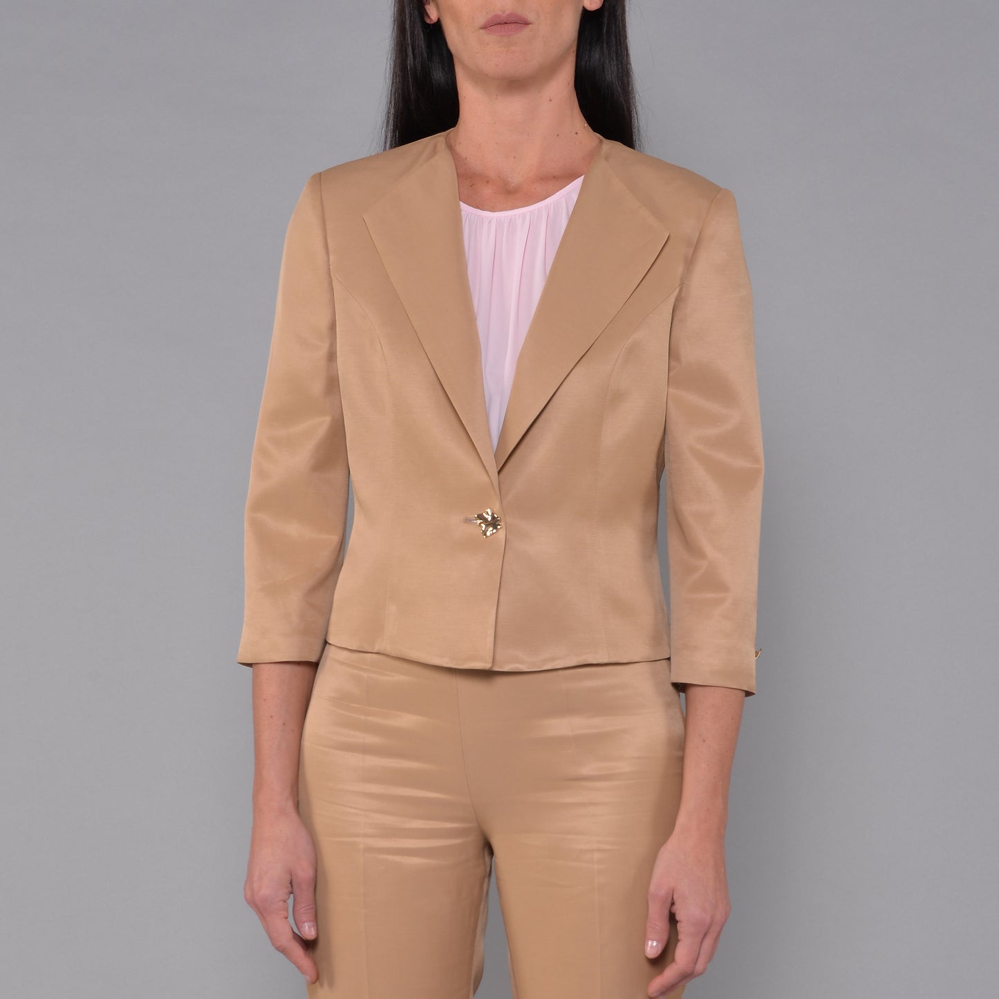 Bolero in Raso Lino Viscosa Caramello