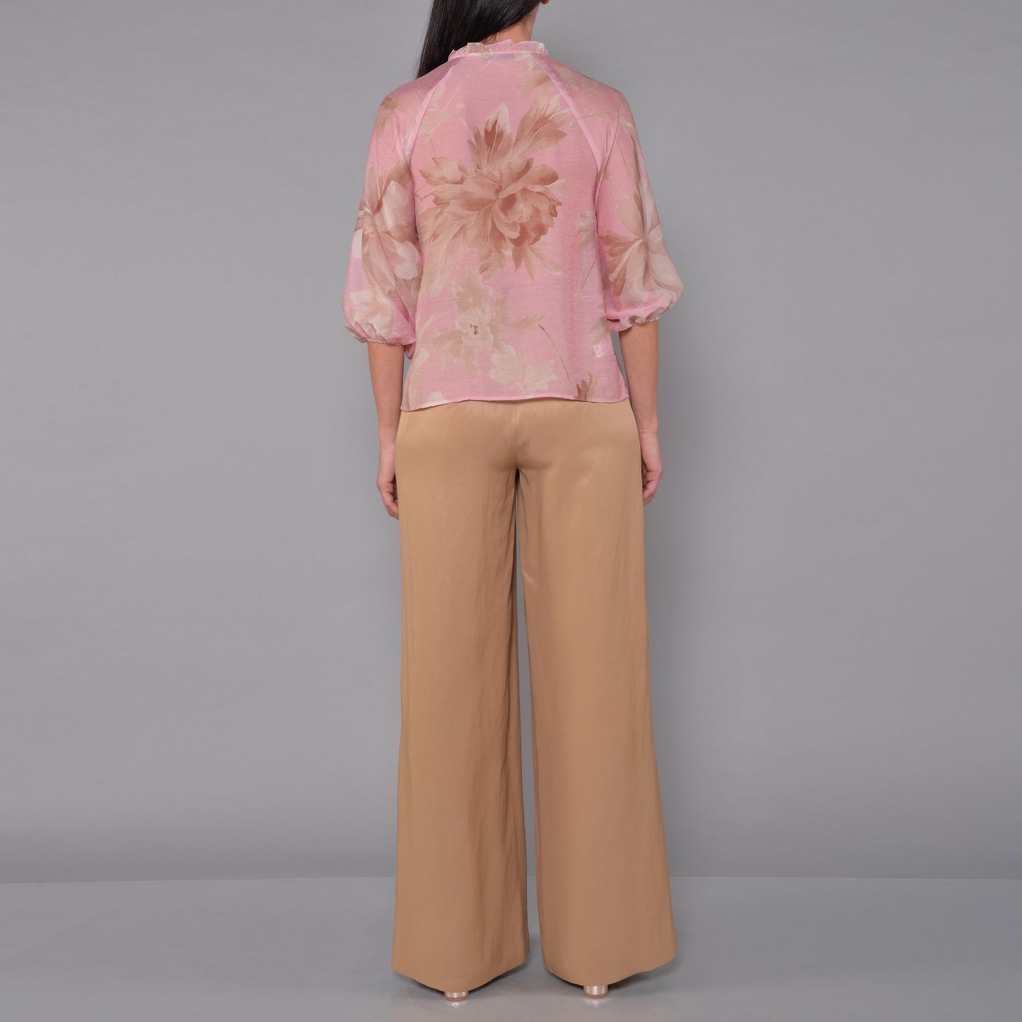 Blusa Fantasia con Rouches Fiore Peonia